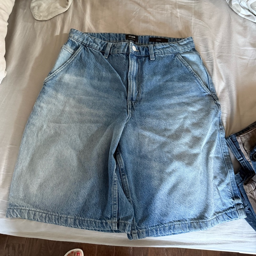 Cotton On Light Blue Denim Baggy Shorts